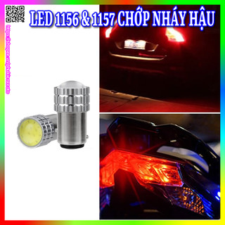 Đèn hậu bi led cob nháy f1, đèn phanh nháy xe máy ô tô chân 1156 & 1157