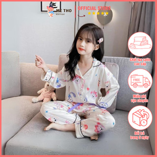 Bộ Đồ Ngủ Pijama Dài Tay MẸ THỎ BOUTIQUE - Đồ Ngủ Cho Bé Gái In Hình Bé Thỏ Với Chất Liệu Vải Mềm Mại Họa Tiết Dễ Thương