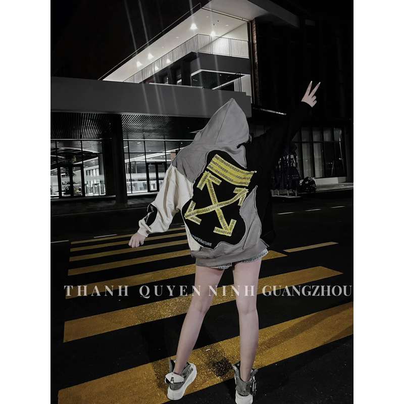 Áo Hoodie Nỉ Pha Màu Mũi Tên Siêu Chất