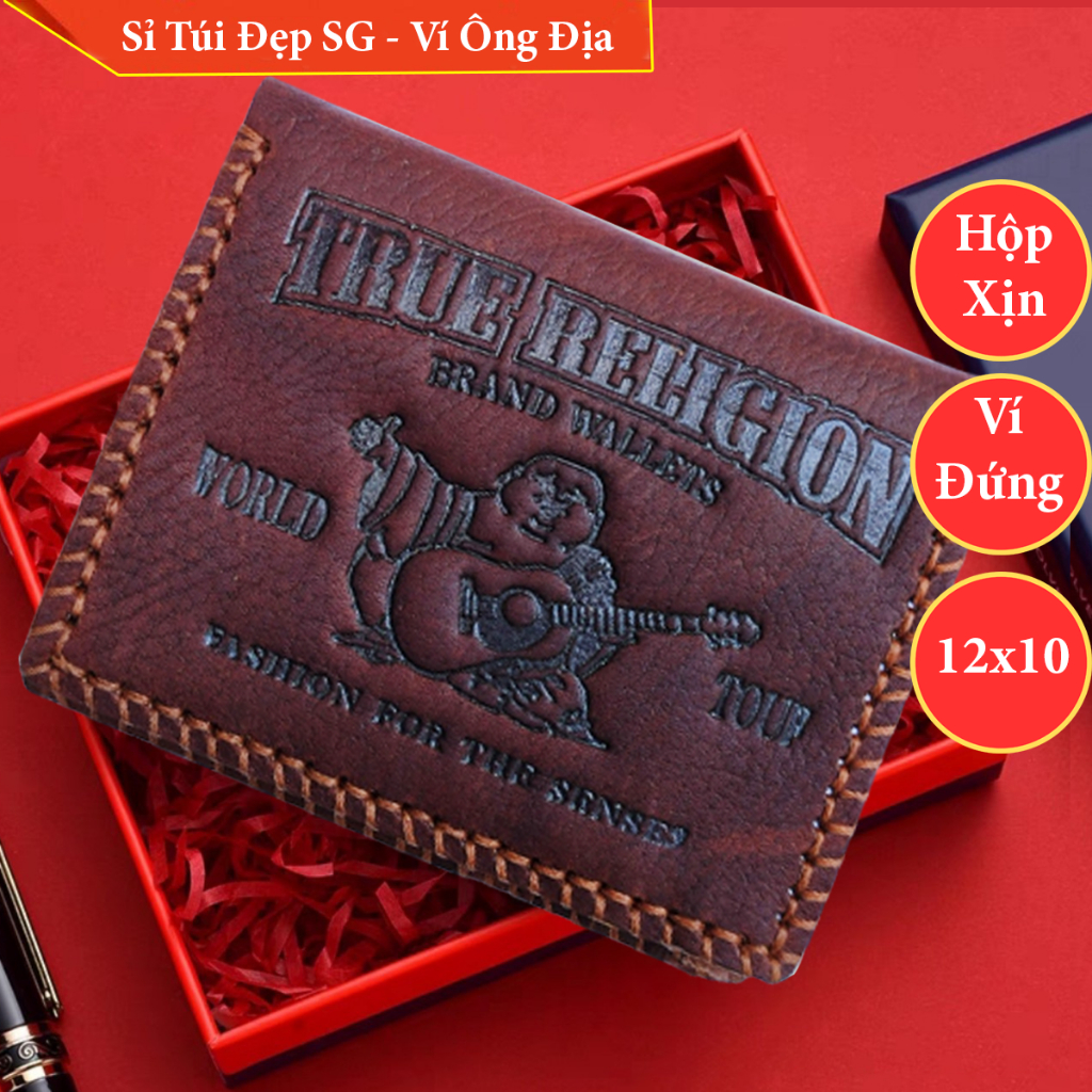 Bóp ví nam Ông Địa dáng đứng bán chạy 2023 Rẻ mà Đẹp Fullbox - VNR020  - Ví Nam Da Bò HCM