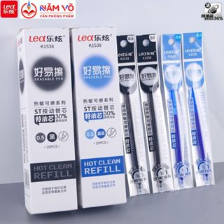 [ 1538 ] HỘP 20 Ruột Bút Gel Xóa Được Lea/ Lex K1538 Thay vào Bút Gel Bấm Xóa Được Ngòi 0.5mm (Mực Xanh, Tím)