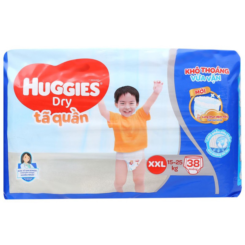 Bỉm Tả Quần Huggies Tràm Trà size M54, XXL38