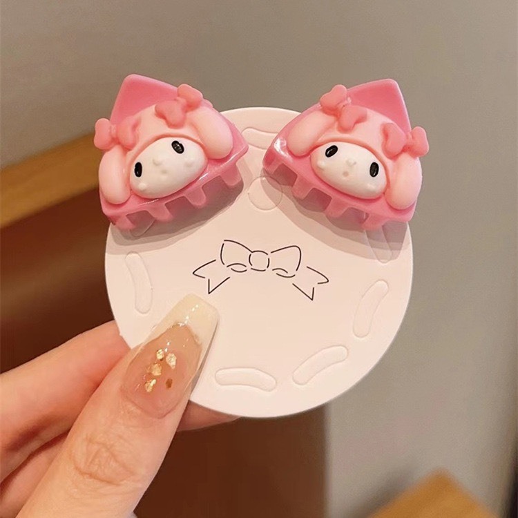 Set 2 kẹp càng cua mini kẹp tóc mái dễ thương hình Kuromi Gấu dâu Cinnamoroll