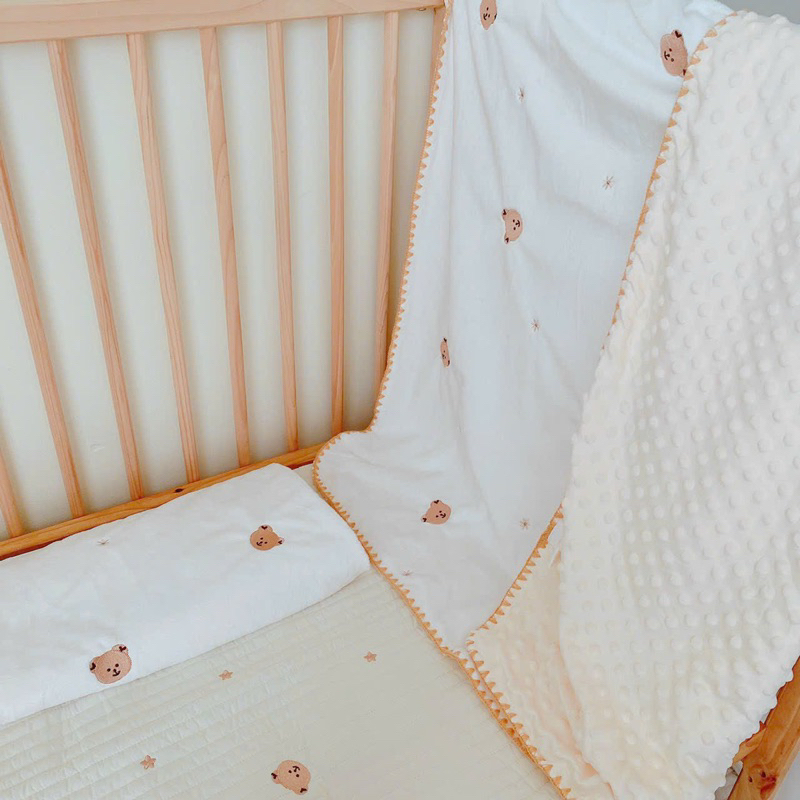 Chăn lông tuyết monona size 90*120cm, chăn lông tuyết hạt đậu monona size 90*115cm siêu mềm ấm an toàn cho bé yêu