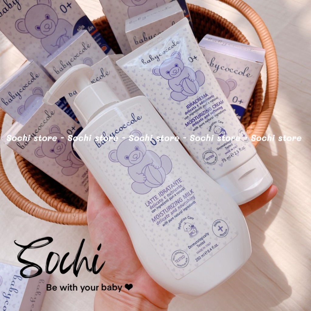 Sữa dưỡng ẩm/ Kem dưỡng ẩm chiết xuất hạnh nhân Babycoccole 0m+