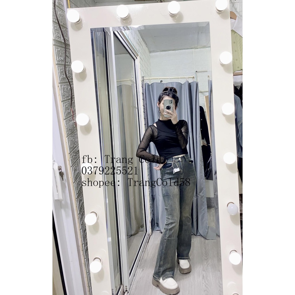 Quần jeans loe dài xẻ gấu hàng QC Loại 1 #232