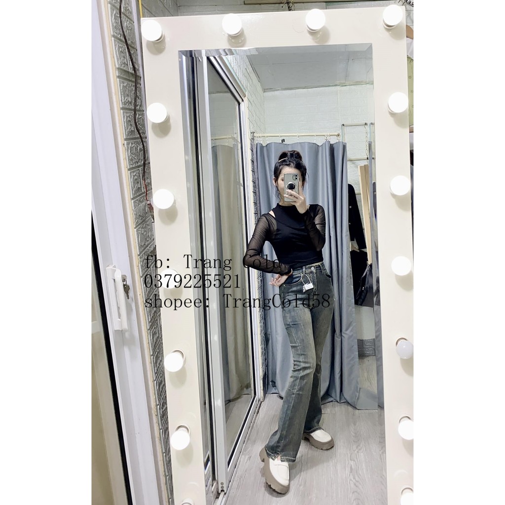 Quần jeans loe dài xẻ gấu hàng QC Loại 1 #232