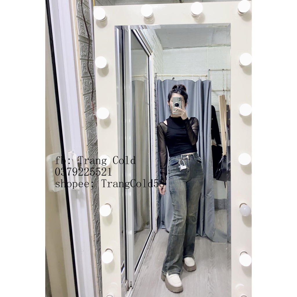 Quần jeans loe dài xẻ gấu hàng QC Loại 1 #232