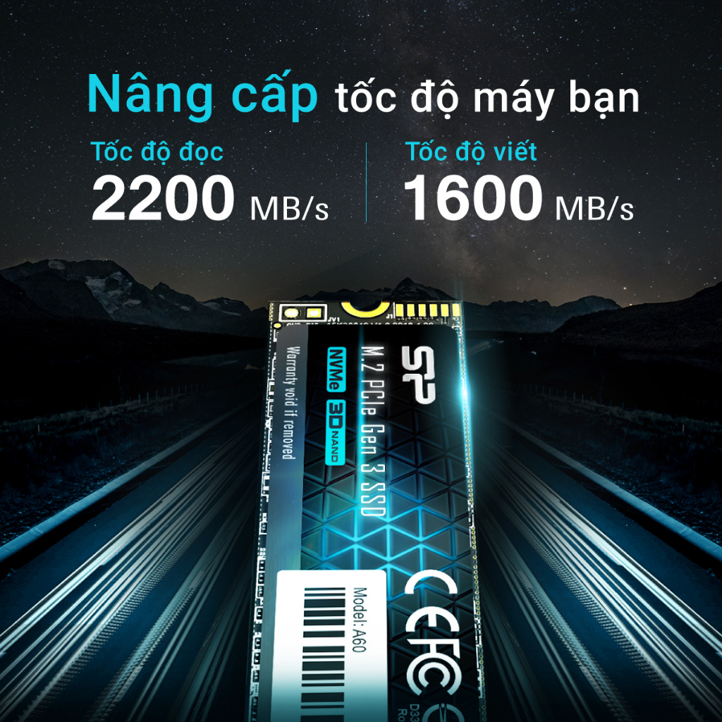 Ổ cứng SSD Silicon Power A60 256GB M.2 NVMe Gen 3x4 256GB