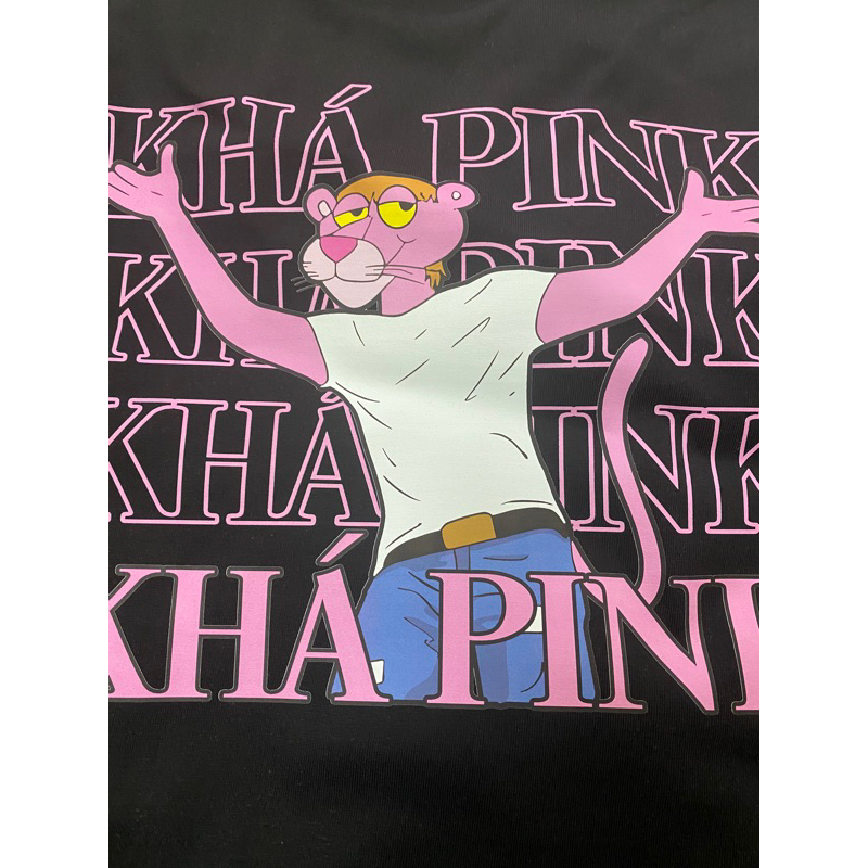 Áo Thun Khá Bảnh Mix Pink Panther Báo Hồng Múa Quạt Cực Chất Phong Cách Vinahoue