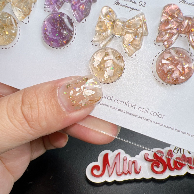 Sét sơn gel nhũ xà cừ 6 chai modengni kèm bảng màu mẫu