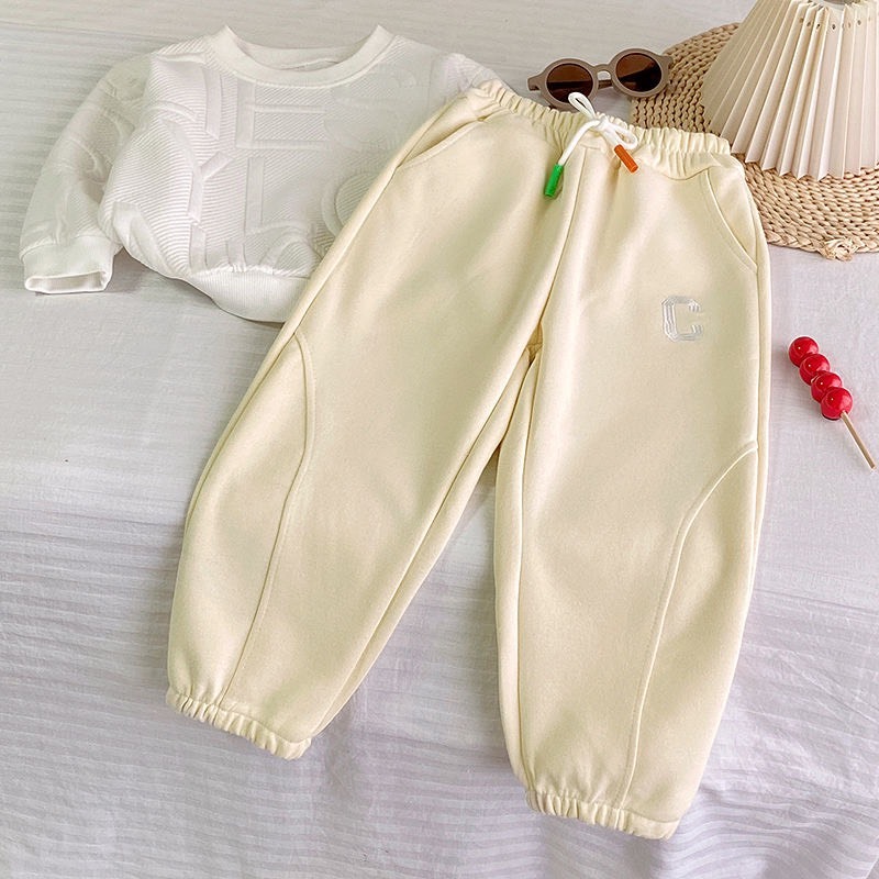 10-36kg Quần Thu-đông cho bé, Quần thun dài bo gấu cho bé gái chất da cá mềm mịn