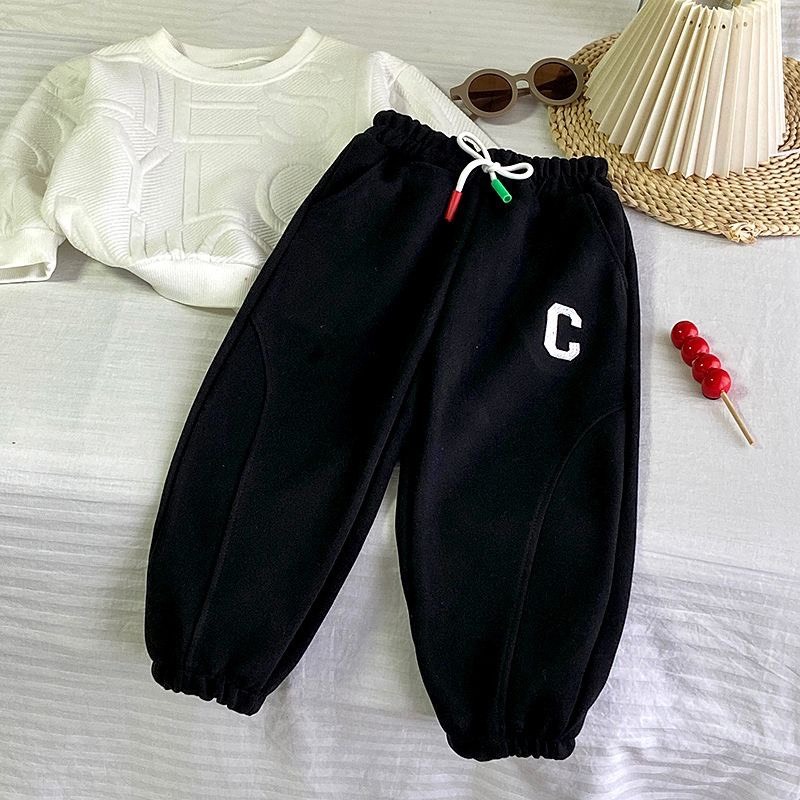 10-36kg Quần Thu-đông cho bé, Quần thun dài bo gấu cho bé gái chất da cá mềm mịn