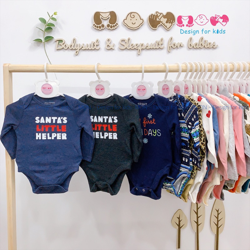 Bodysuit hàng xuất dư Old.Navy bộ body chip dài tay vải ORGANIC COTTON cao cấp mềm mát cho bé