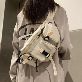 Túi bao tử, túi đeo chéo màu trơn phối nhiều ngăn hộp cực chất