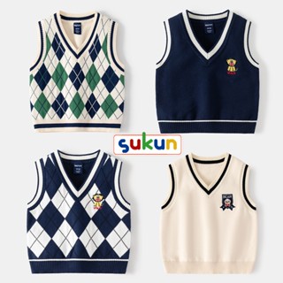 Áo len gile trẻ em Wapypy Quảng Châu SUKUN shop Áo len gi lê bé trai shop Kunkid Áo gile len cho bé