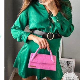 Morocco Zara Đầm Sơ Mi Tay Dài chất lụa mềm trơn