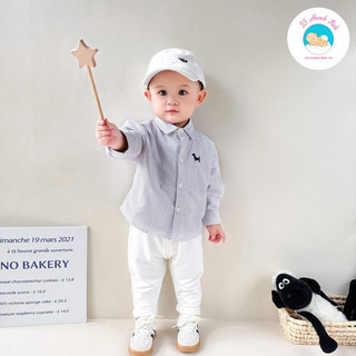 Áo kẻ sơ mi hàng QC cho bé