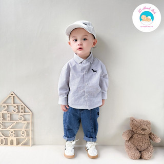 Áo kẻ sơ mi hàng QC cho bé