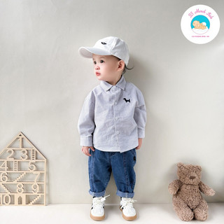 Áo kẻ sơ mi hàng QC cho bé