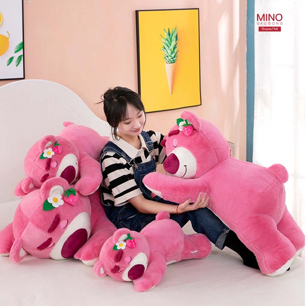 Chăn Gối Lotso Màu Hồng Đỏ 3 Trong 1 Cao Cấp MINO STORE TH122