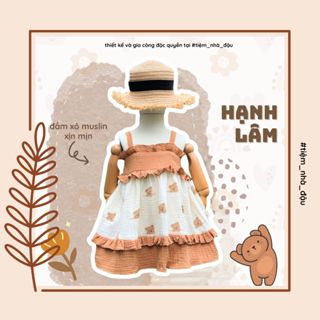 [Tiệm nhà Đậu] Hạnh Lâm - Đầm hai dây xô muslin xinh xắn cho bé