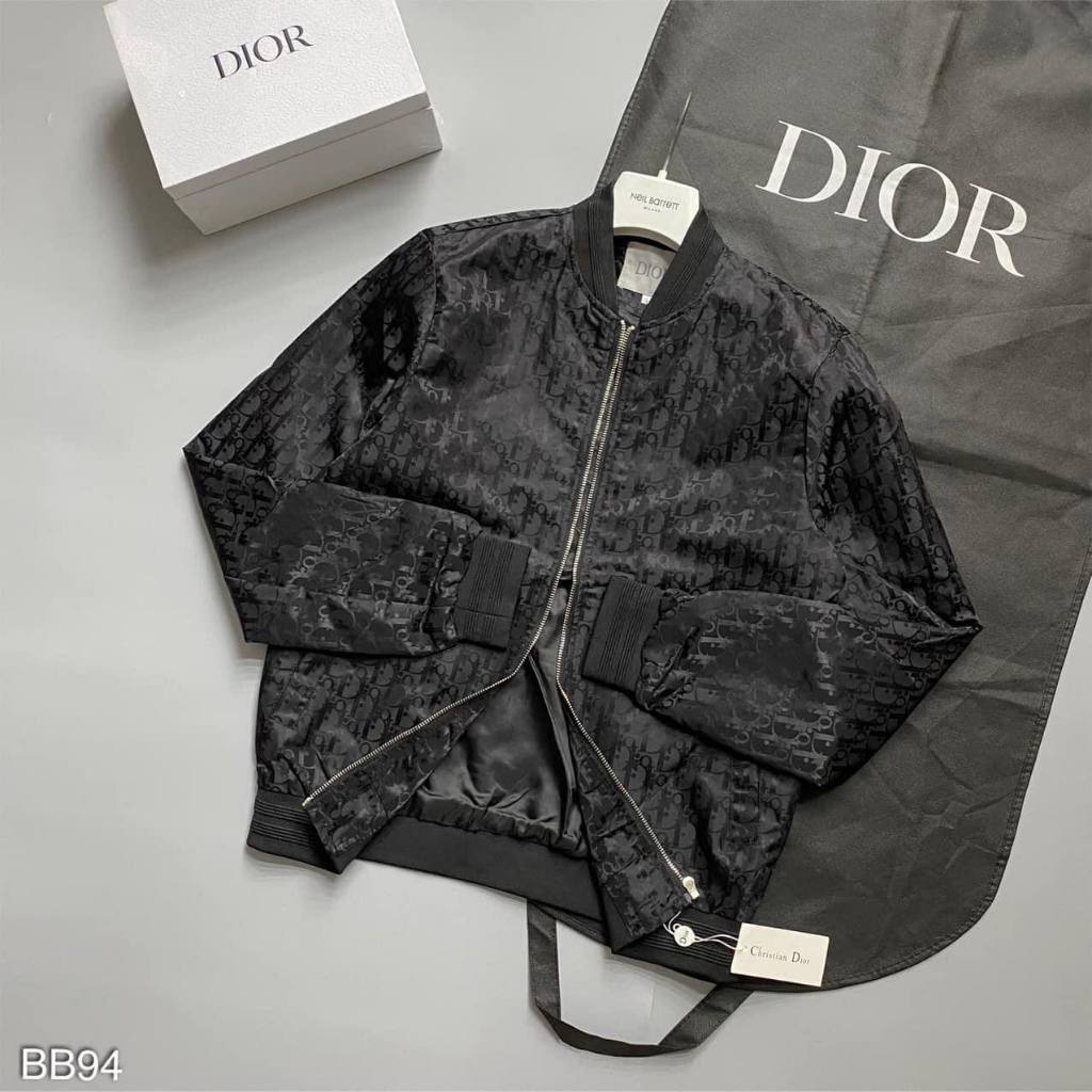 Áo Khoác Bomber Dio Nam Vân Phối Dập Chìm Bo Cổ Tàu Quảng Châu - Áo Khoác Bomber Dio Nam Nữ