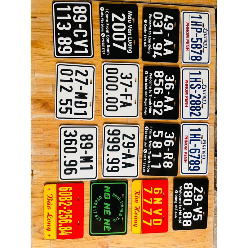 Bảng tên số kèm khung theo yêu cầu. các loại xe điện