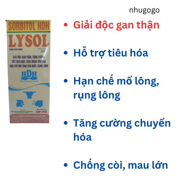 Sorbitol HDH Lysol 1L pha nước cho gà hsd 11/10/2024