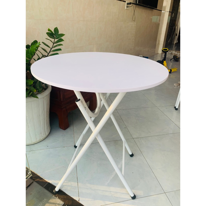 Bàn gỗ tròn đen, trắng sứ cao cấp siêu đẹp cao 73 cm freeship 20k