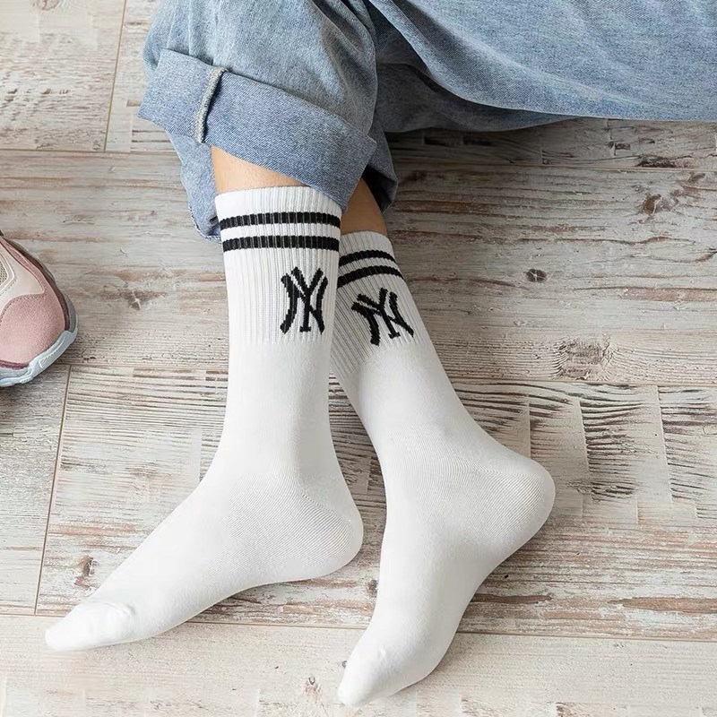Tất/ Vớ Cổ Cao Nam Nữ Chất Liệu Cotton Mềm Thoáng Mát Thời Trang NY