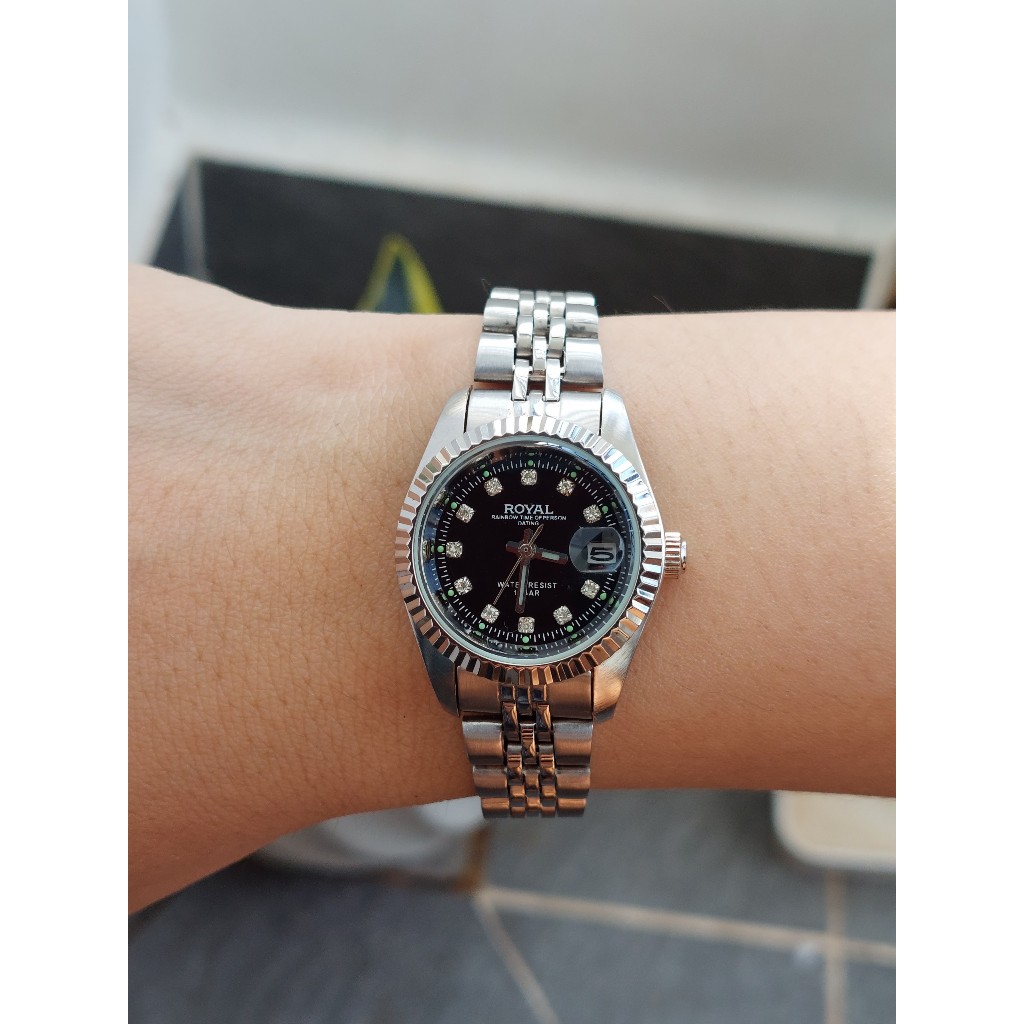 Đồng hồ nữ Royal mặt đính đá chạy pin hàng Si