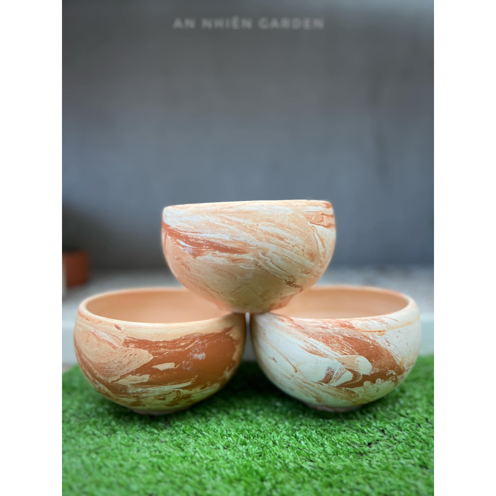 Chậu Đất Nung Tô Tròn - Trồng Sen Đá , Bonsai...