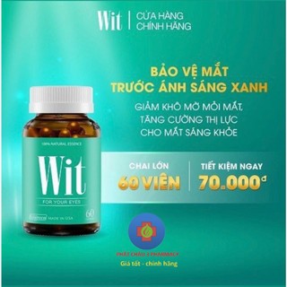 Viên uống Wit giúp tăng cường thị lực, giảm mờ mỏi mắt hộp 60 Viên