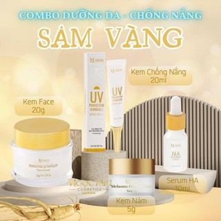 Combo 4 món kem sâm vàng kem sâm + kem nám+ serum+ chống nắng 10ml