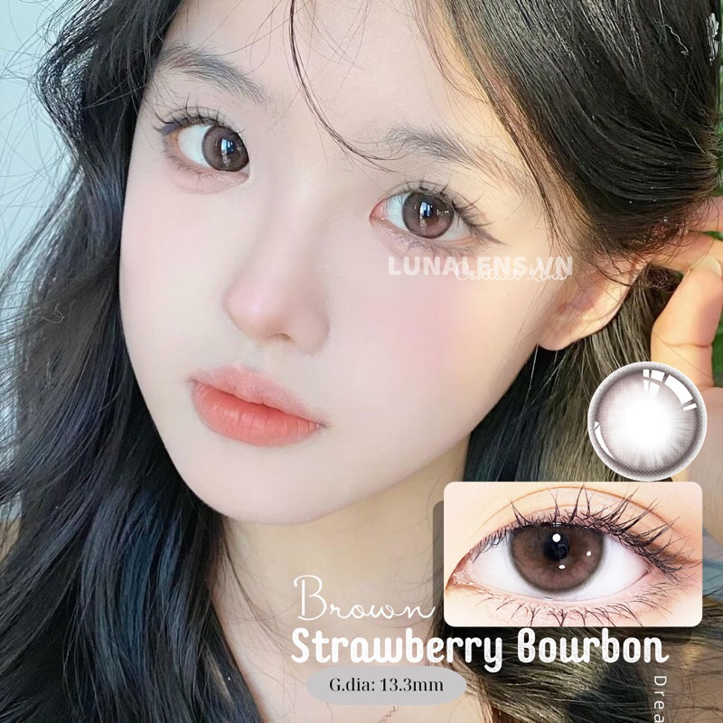 [SẴN] MỘT ĐÔI KÍNH ÁP TRÒNG KILALA CAO CẤP MÀU HỒNG NÂU ĐẤT TỰ NHIÊN STRAWBERRY BOURBON BROWN LENS N