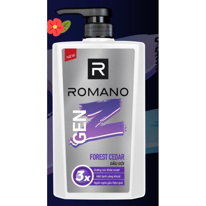 DẦU GỘI ROMANO GEN Z HƯƠNG SEA BREEZE/ FOREST CEDAR 610G/ CHAI