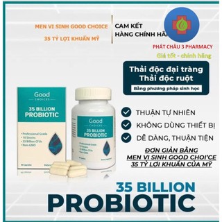 Men vi sinh Good Choice's 35 tỷ probiotic hỗ trợ thải độc đại tràng, thải độc ruột hộp 60 Viên