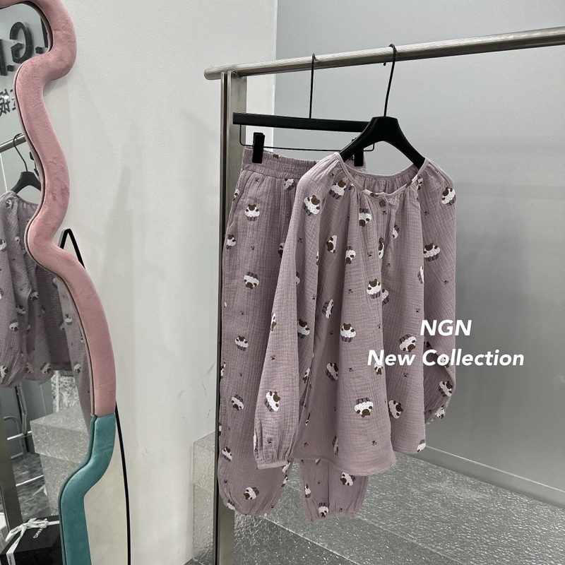 Set đũi cừu tím xinh xắn Kim Anh Bùi