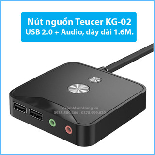 Nút nguồn - nút POWER Teucer KG-02, có cổng USB 2.0 + Audio, dây dài 1.6M.