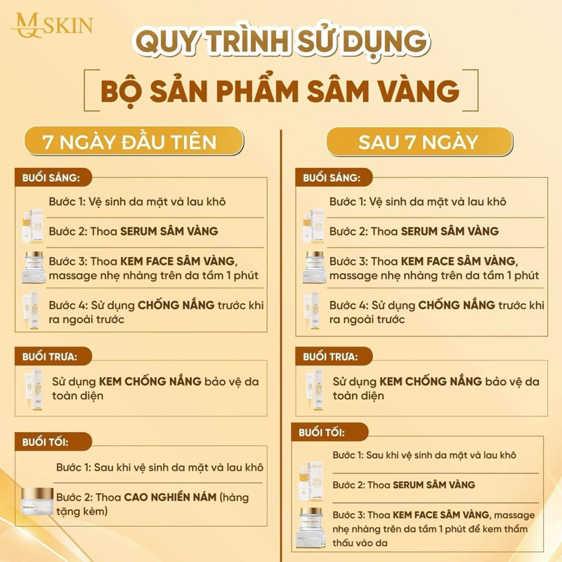 Combo Trọn Bộ 4 Sản Phẩm  MQSKIN Giảm Nám Tàn Nhang Nuôi Dưỡng Da Căng Bóng