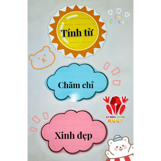 Thẻ từ mặt trời và mây - Đồ dùng dạy học Ruby