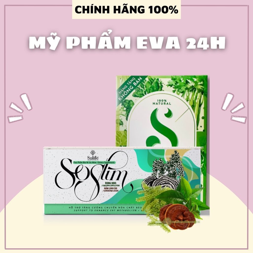 Kẹo Giảm Cân Soslim Chính Hãng Solife Nấm Và Rong Nho 100% Từ Thiên Nhiên+ Tặng nước hoa