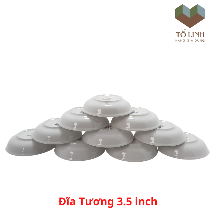 Combo 10 đĩa tương sứ trắng hảo cảnh việt nam,Set 10 dĩa tương sứ trắng hảo cảnh việt nam