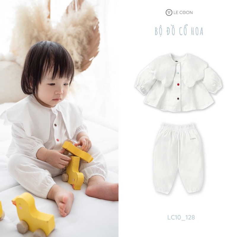 Bộ dài tay cúc chéo cho bé 0-9 tháng