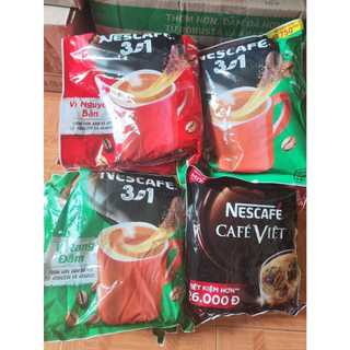 Bịch Cà phê Nescafé 3in1 xanh, đỏ, đen
