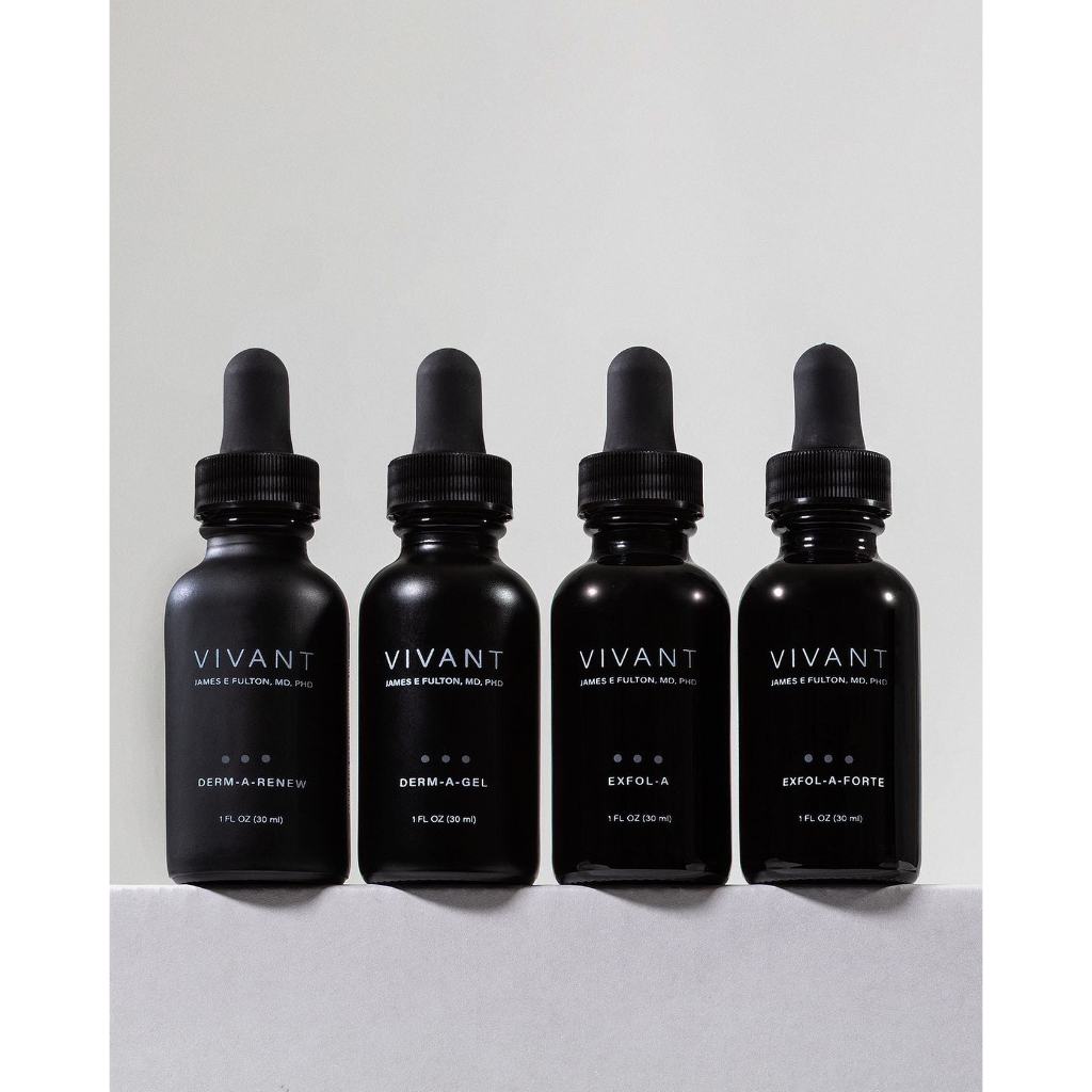 Serum Vivant Exfol-A, Exfol-A Forte, Derm-A-Gel giảm nếp nhăn, sẹo mụn và tăng sắc tố 29.6ml