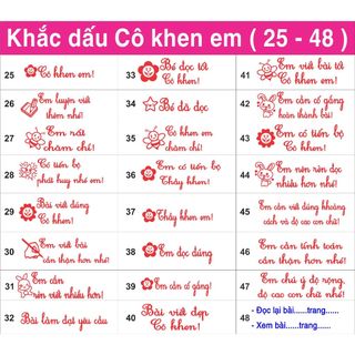 Khắc dấu cô khen em, dấu tiểu học, dấu mầm non