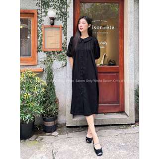 Tani Dress - Đầm Linen Suông Cúc Bọc Salom (ảnh chính chủ)