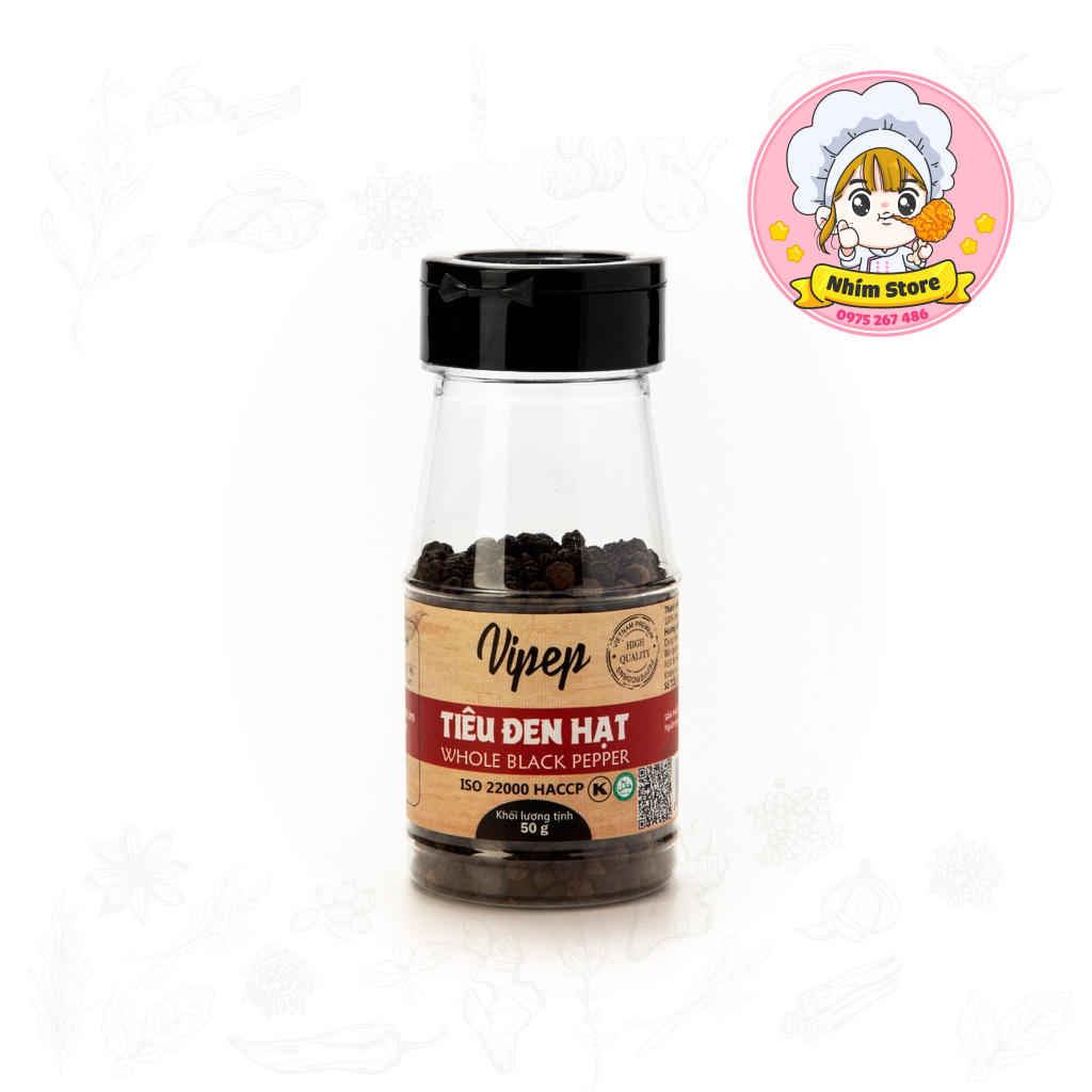 Vipep - Hũ hạt tiêu đen 50g (Black Pepper)